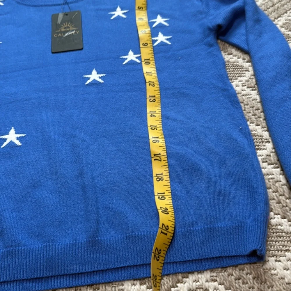 Cali Rey Blue Star Pattern Sweater size Large - Picture 9 of 9